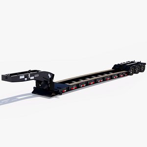 3D Lowboy Brandt Trailer model