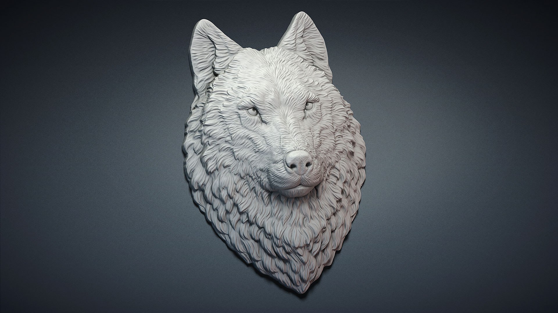 Wolf Face Bas-relief Sculpture 3D - TurboSquid 1911104