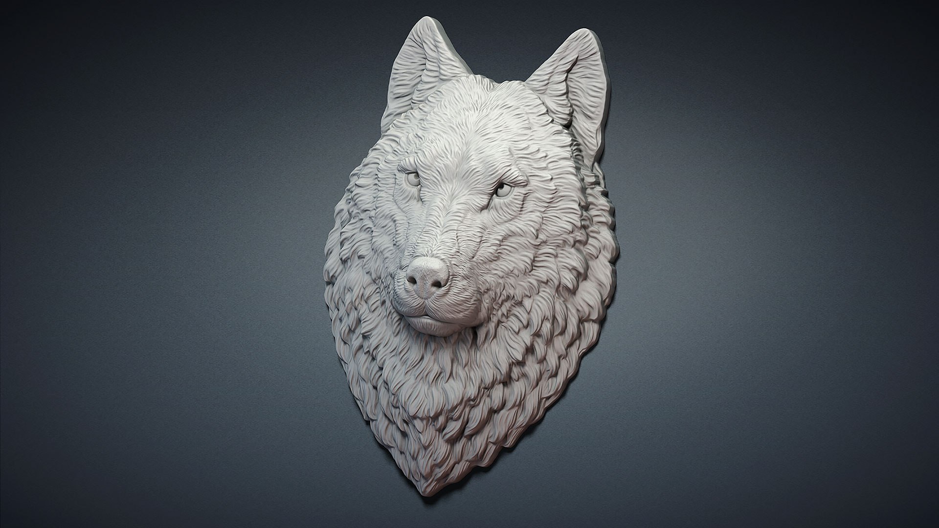 Wolf Face Bas-relief Sculpture 3D - TurboSquid 1911104