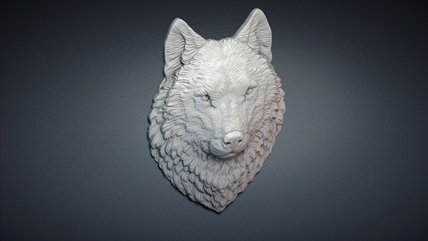 Wolf Face Bas-relief Sculpture 3D - TurboSquid 1911104