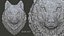 Wolf Face Bas-relief Animal Sculpture