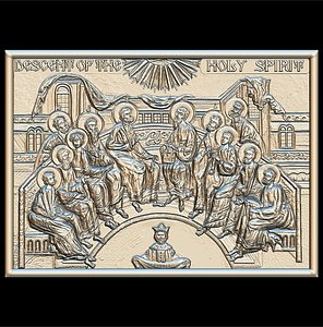 Descent Of The Holy Spirit Panno STL File for CNC Relief engraving