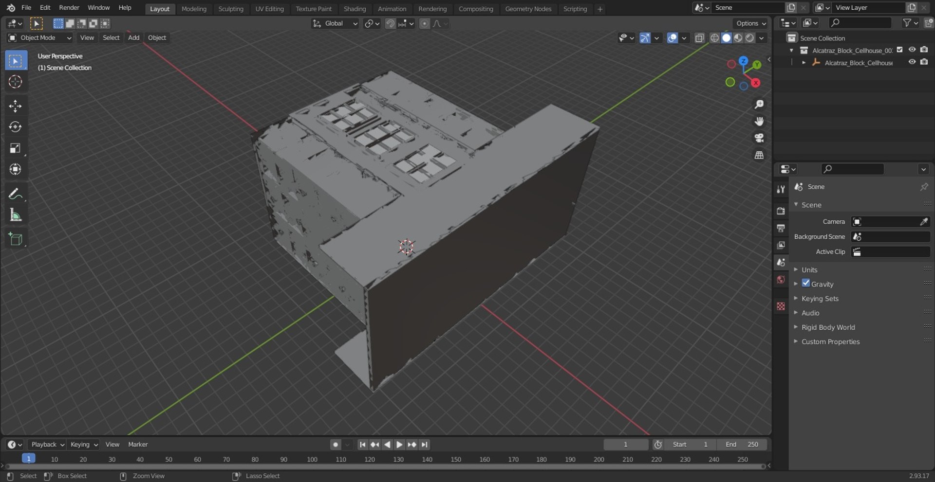 3D Model Alcatraz Block Cellhouse - TurboSquid 2068817