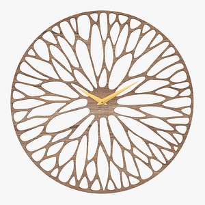 decorative wooden wall clock 3D model