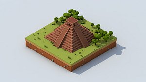Cartoon Low Poly Chichen Itza