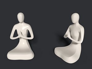 3D abstract meditation statue