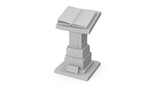 Stylized pulpit with book 3D