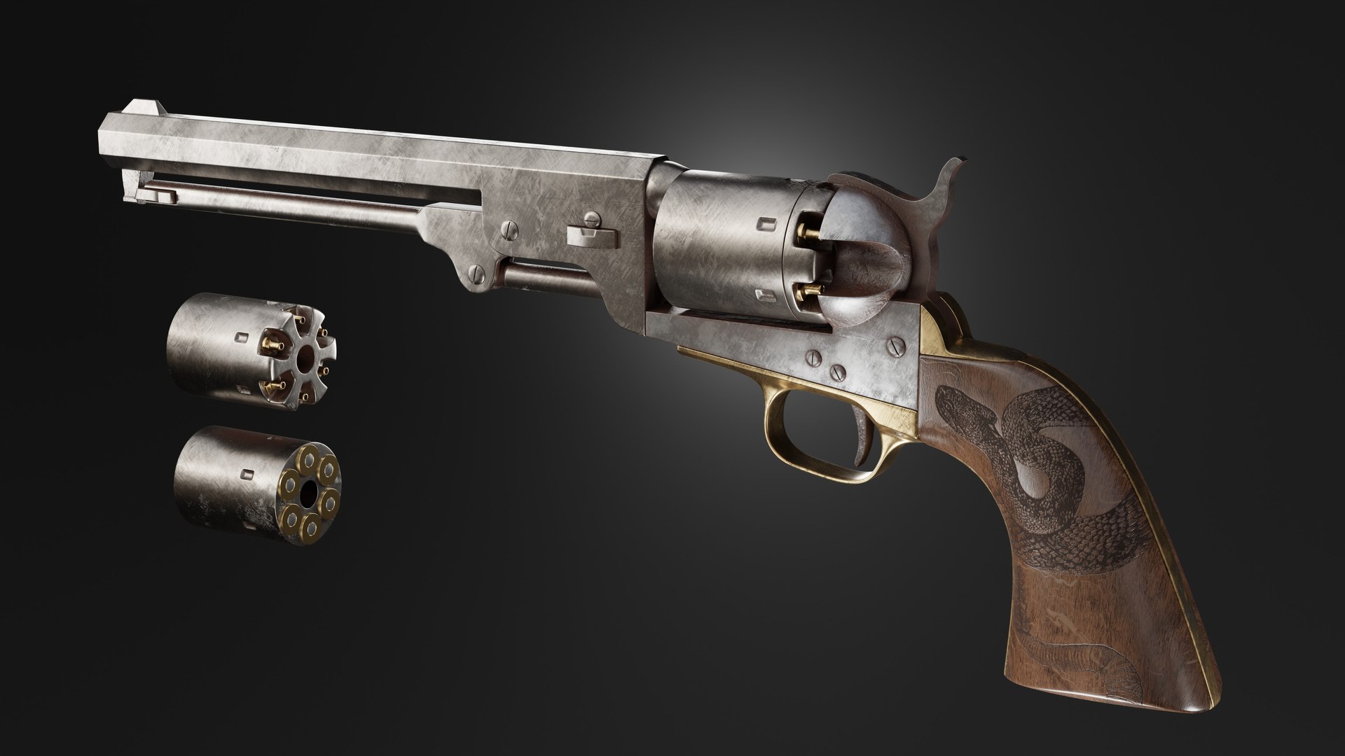 Colt 1851 Navy Pistol 3D model https://p.turbosquid.com/ts-thumb/qK/C6Z2N0/bW/pistol_rend_7/jpg/1695117551/1920x1080/fit_q87/14f33b47a8b32a2d4f879ba55550bd1d8e66cd23/pistol_rend_7.jpg