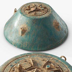 Aged Bottom-Laid Sea Mine Turquoise Used model