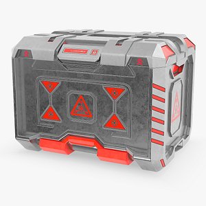Metal Futuristic Storage Box Locked model