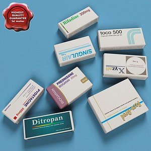 medicines boxes 3d max