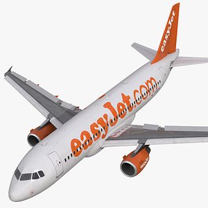 3d model airbus a320 easyjet rigged
