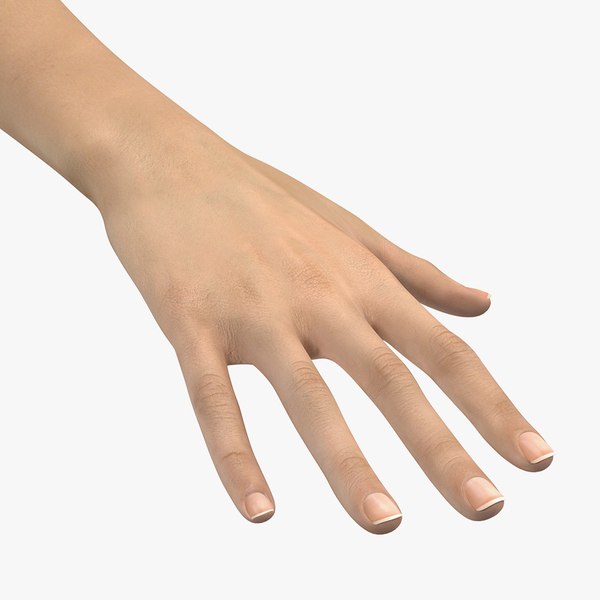 3D caucasian female hand short model