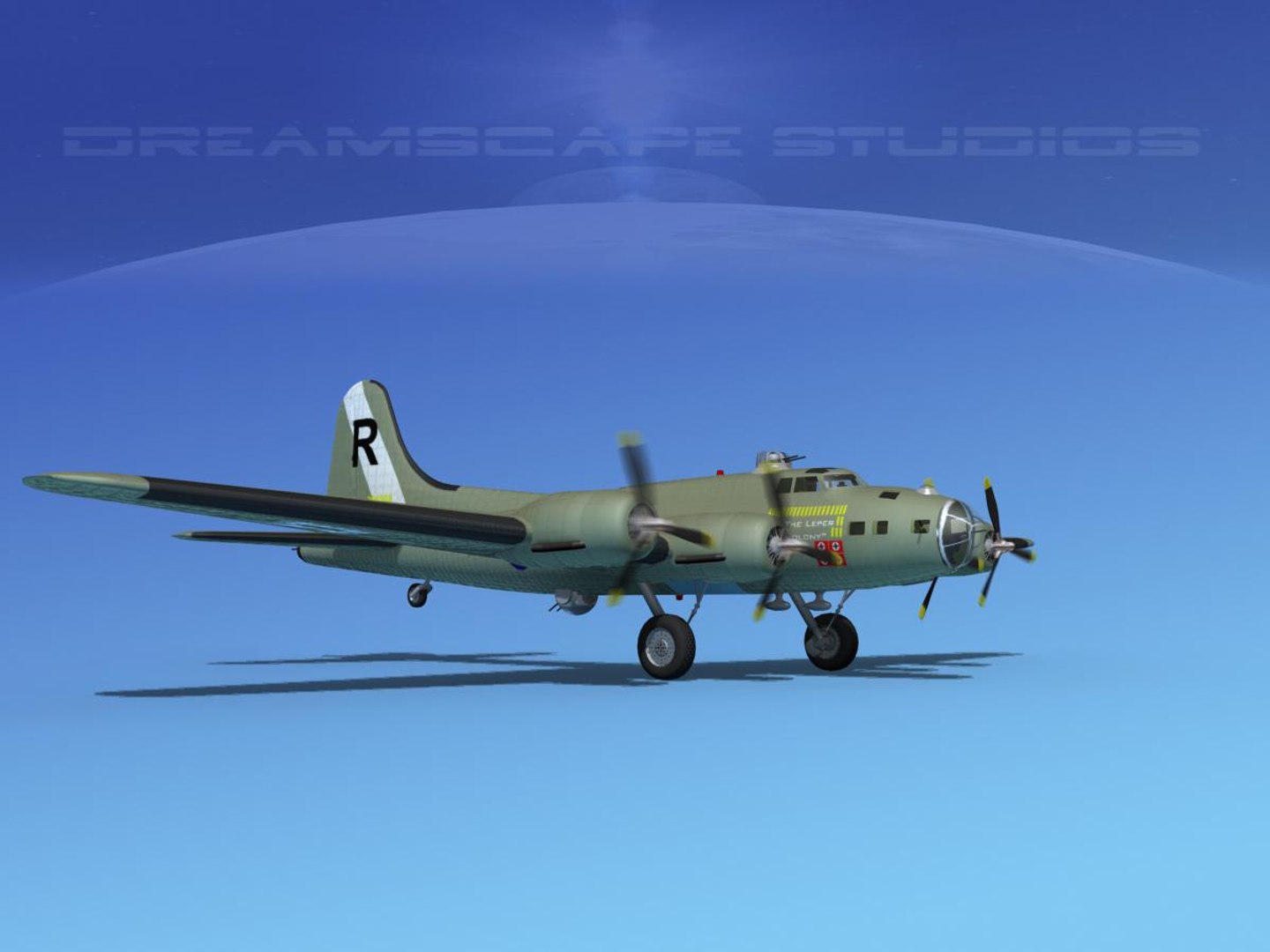 B-17 Hp Boeing Flying Fortress 3d Model