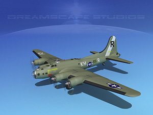 b-17 hp boeing flying fortress 3d model