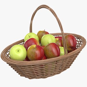 3D real apples basket
