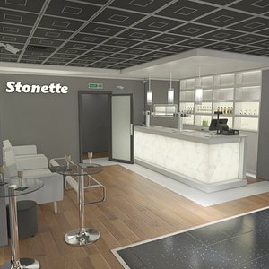 3D stonette1 nightclub interior scene model