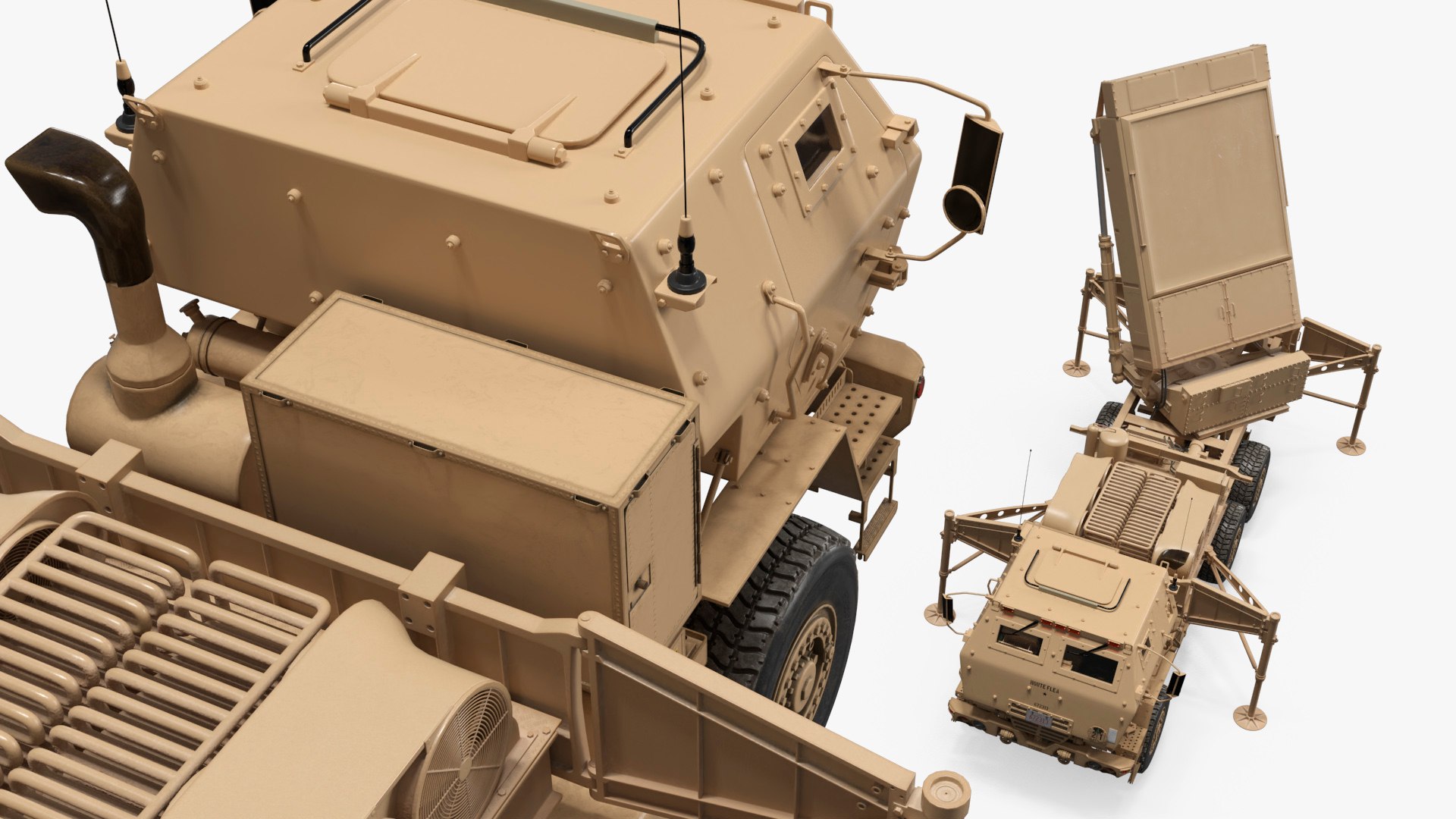 Desert Military Fire Control Radar Truck Ready 3D - TurboSquid 2523828