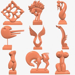Abstract sculpture Collection M073-M081 3D model