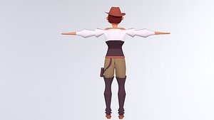 Low Poly Stylized GirlCharacter Game Ready FBX 3D