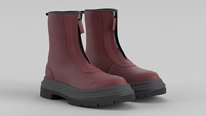 3D Calf Boot Red