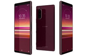Sony Xperia 5 Red Low Poly model
