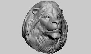 3D lion bust