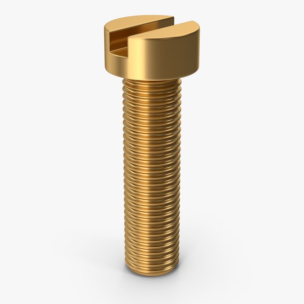 3D Gold Slotted Head Bolt
