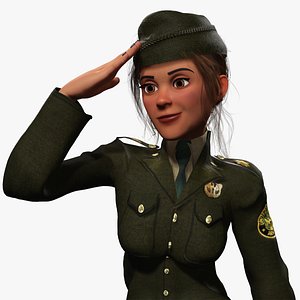 woman in us army uniform 3D model