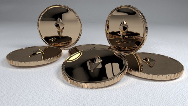 Ethereum Gold Version Cryptocurrency 3dsmax 3D model