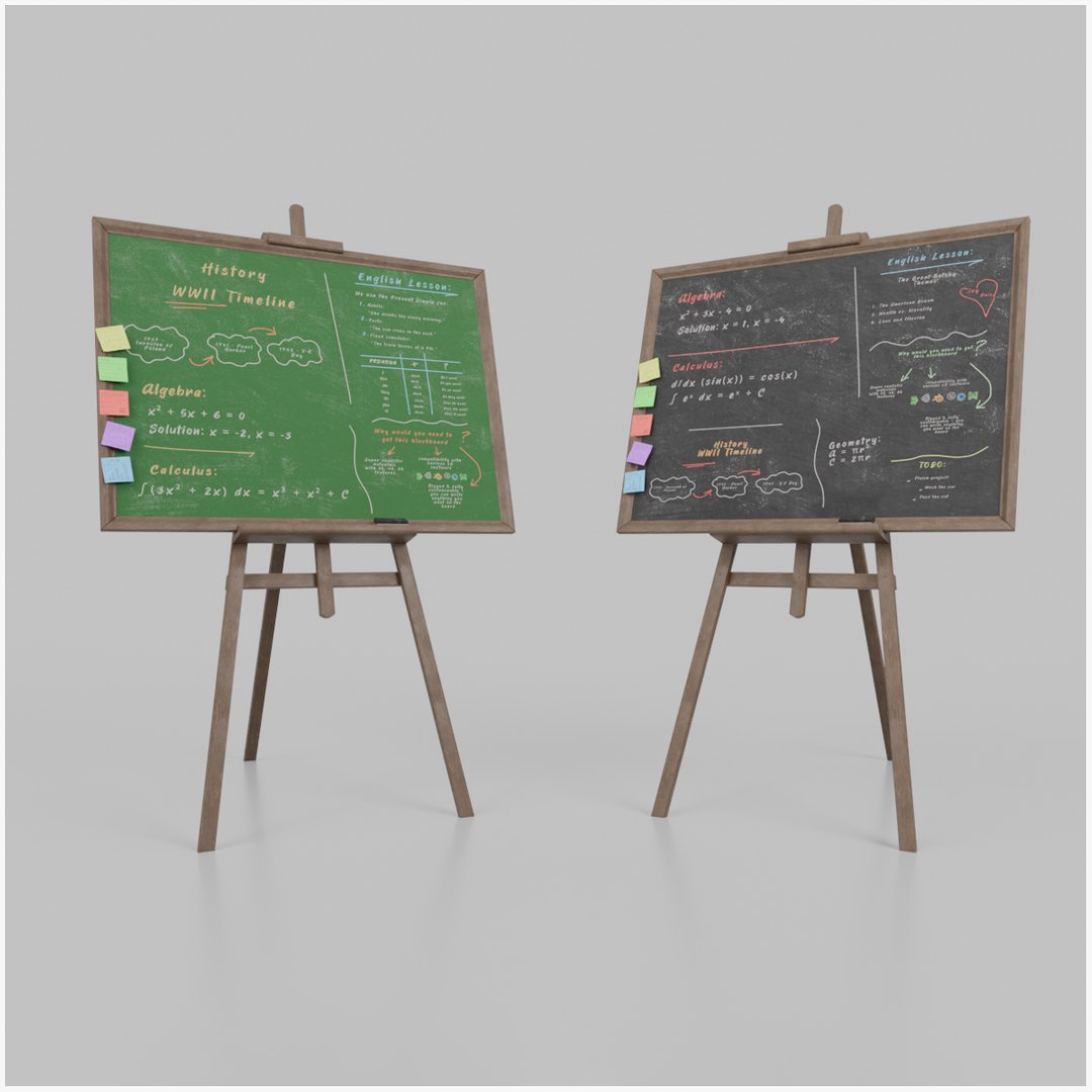 Standard Rectangular Duo - Customizable Standing Writing Board Set 3D ...