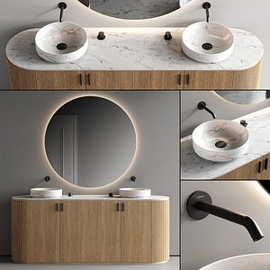 Inbani Grate Vanity Unit Set 9 3D