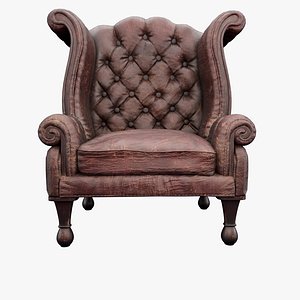 Antique Chesterfield Chair 3D