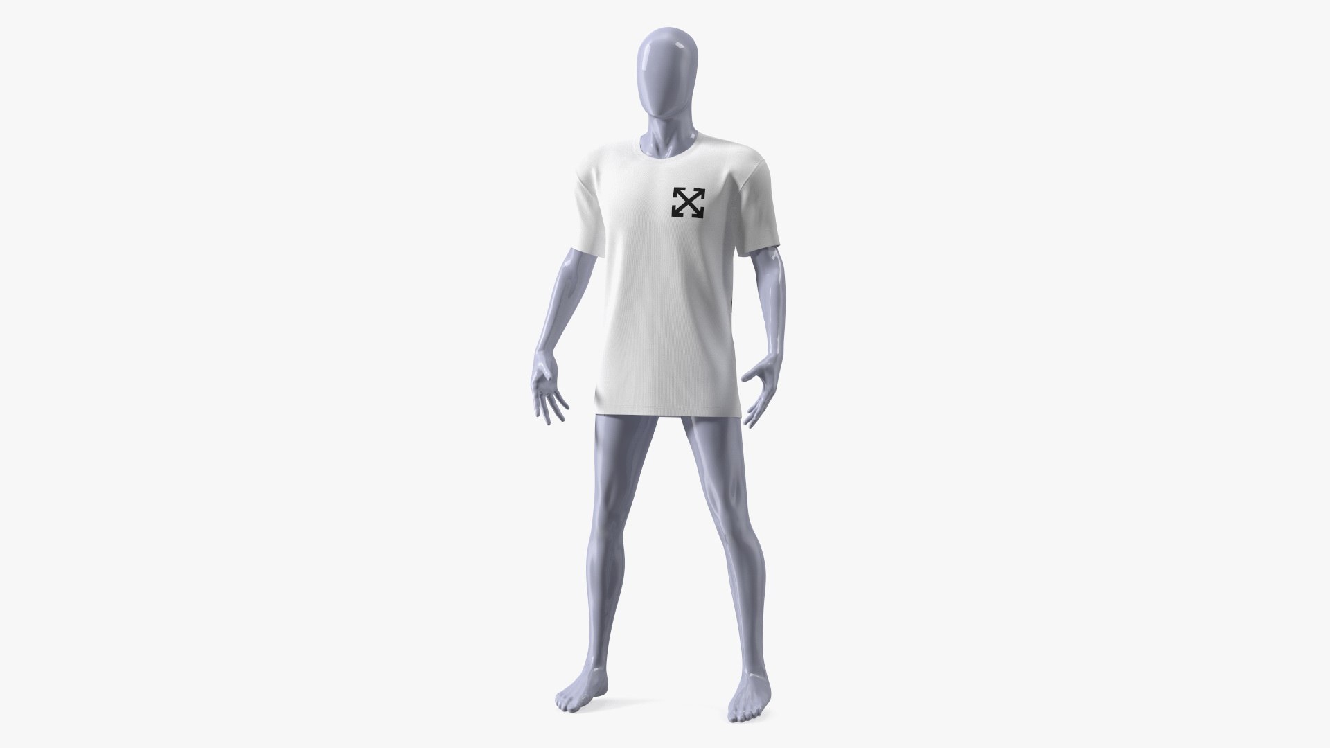 Mannequin Wearing Brand Off White T Shirt 3D model preview