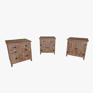 Rustic Small Cabinet Pack - Wooden Storage Furniture