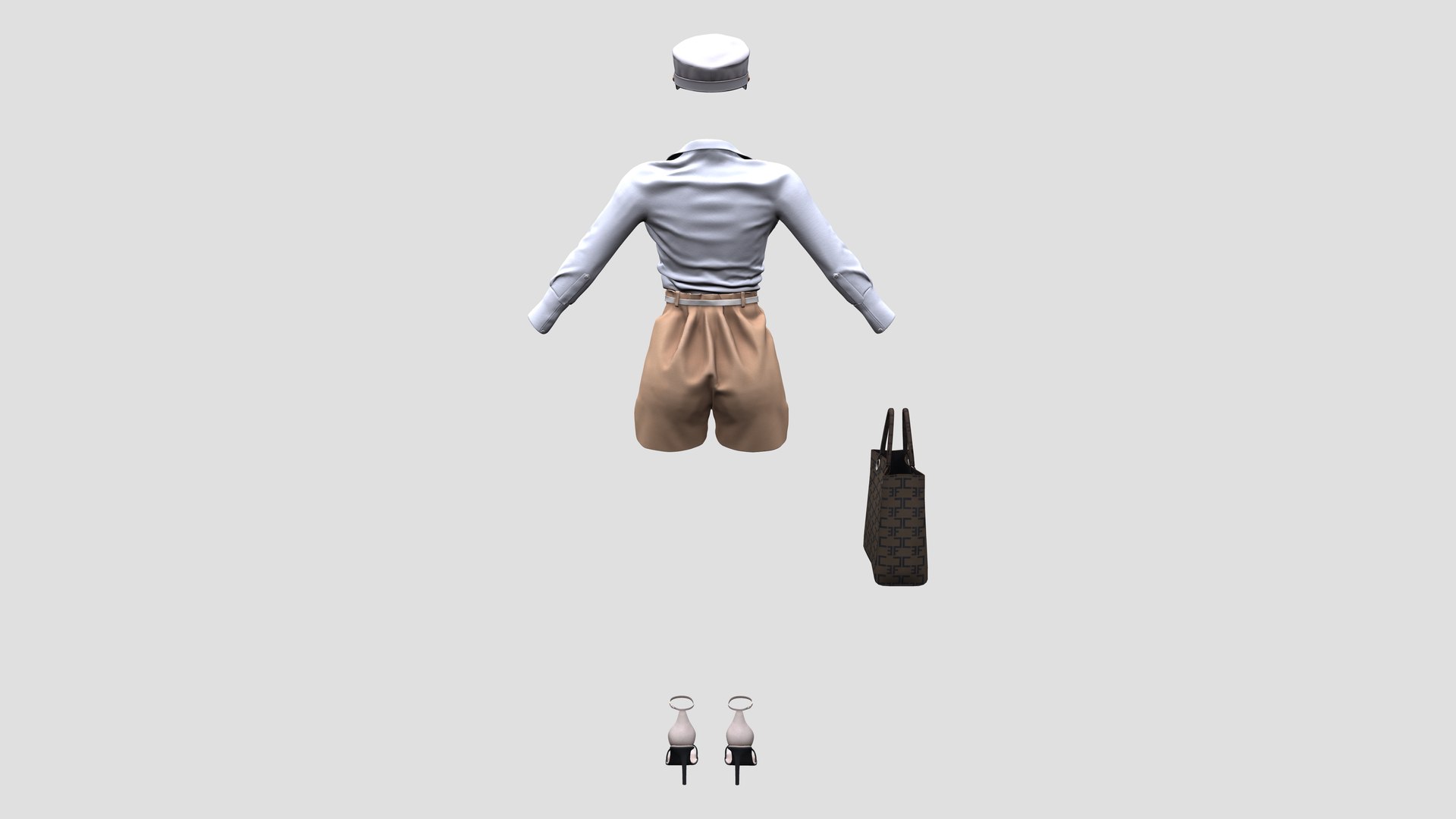 Women Marin Fashion Summer Outfit Shorts Shirt Hat Handbag Shoes model https://p.turbosquid.com/ts-thumb/qL/YTbDCl/u8/preview4/png/1668443420/1920x1080/fit_q87/48f094616336268cee7a16849517de5a86db3771/preview4.jpg