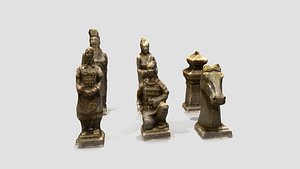 photometric chess pieces 3d obj