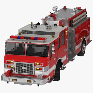 Fire Engine Rigged for Cinema 4D