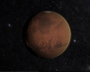 3d model of realistic mars planet atmosphere