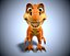 3D model cartoon baby dinosaur