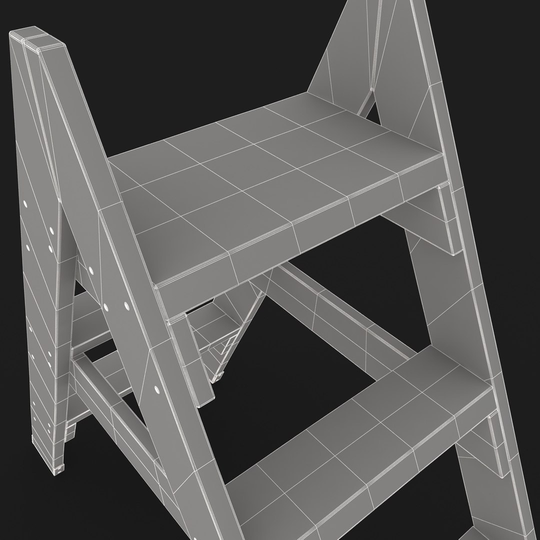 3ds Realistic Antique Ladder 02