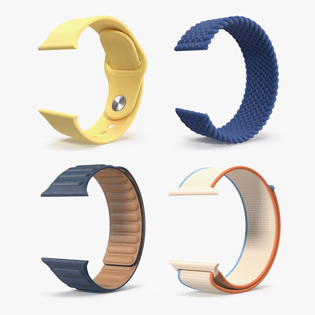 Apple Watch Bands Collection 3D model preview