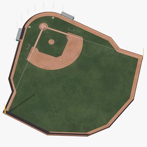 baseball field brick wall 3D model