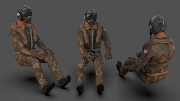 pilot sitting pose - model