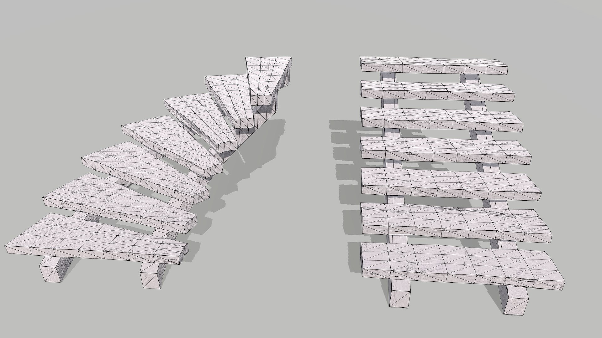 Wooden Stairs 3D Model - TurboSquid 1993083