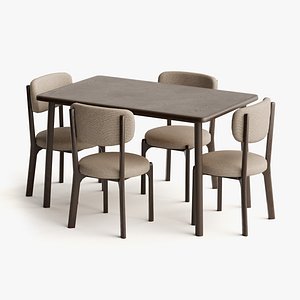 3D Dining Set - Game Ready Low Poly
