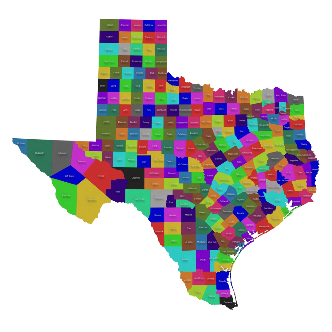 3d Texas Counties