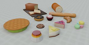 3D model bakery set
