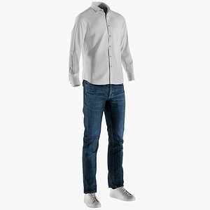 Men's Jeans with Shirt and Shoes 13