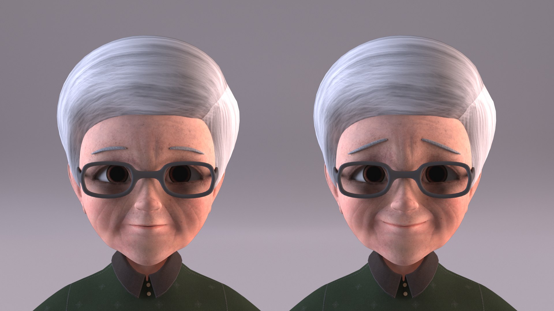 3D model Cartoon Grandma-Grandpa Rigged - TurboSquid 2080100